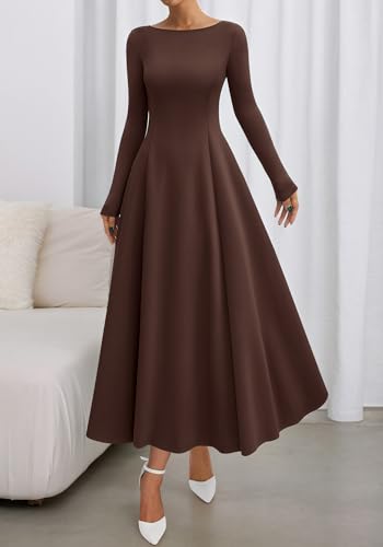 Long Sleeve A-Line Wedding Guest Maxi