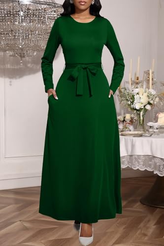 Green Long Sleeve Church Maxi