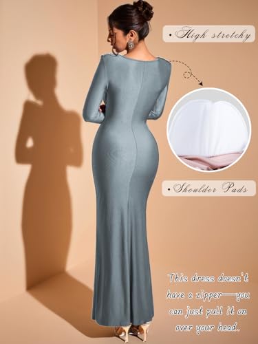 Long Sleeve Bodycon Evening Gown