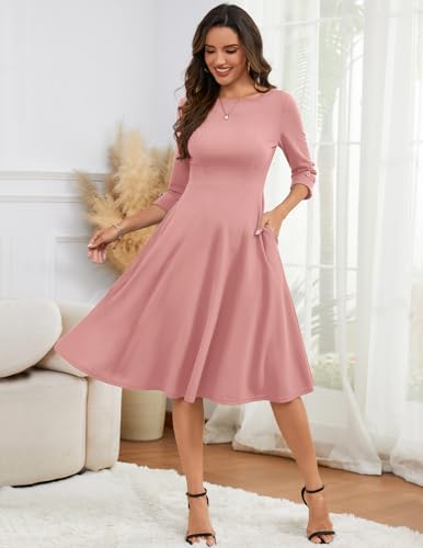 Church Tea-Length Pockets Dress