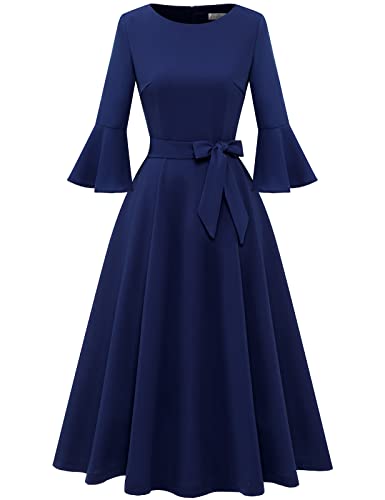 Long Sleeve Wedding Tea-Length Midi