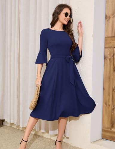 Long Sleeve Wedding Tea-Length Midi