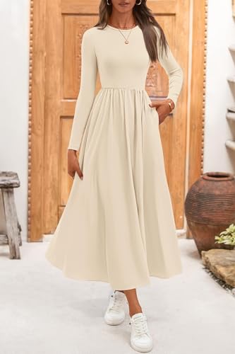 Long Sleeve White Wedding Guest Pockets Midi