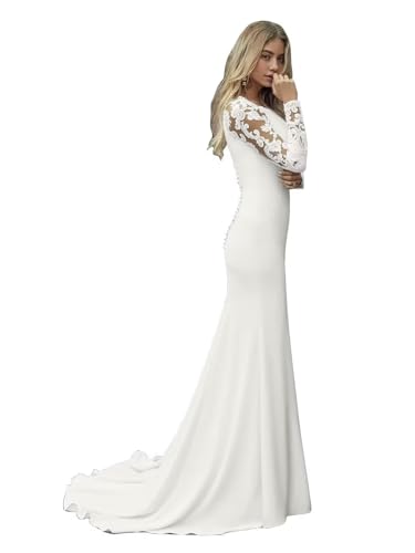 Satin High Neck Wedding Dress