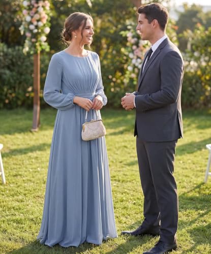 Chiffon Long Sleeve Bridesmaid