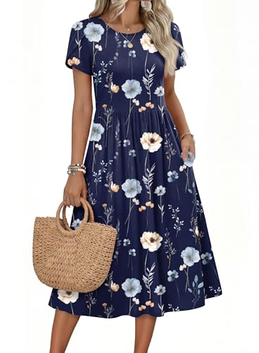 Floral A-Line Pockets Midi