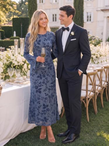 Long Sleeve Floral Bodycon Maxi
