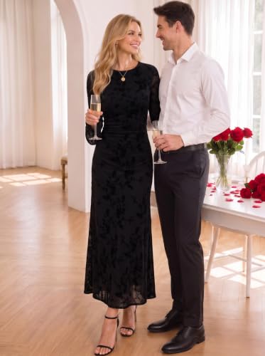 Long Sleeve Floral Bodycon Maxi
